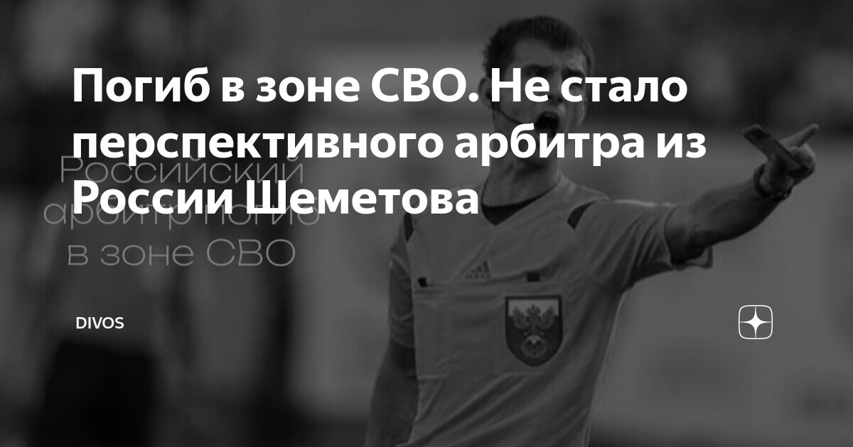 Погиб в зоне СВО. Не стало перспективного арбитра из России Шеметова ...