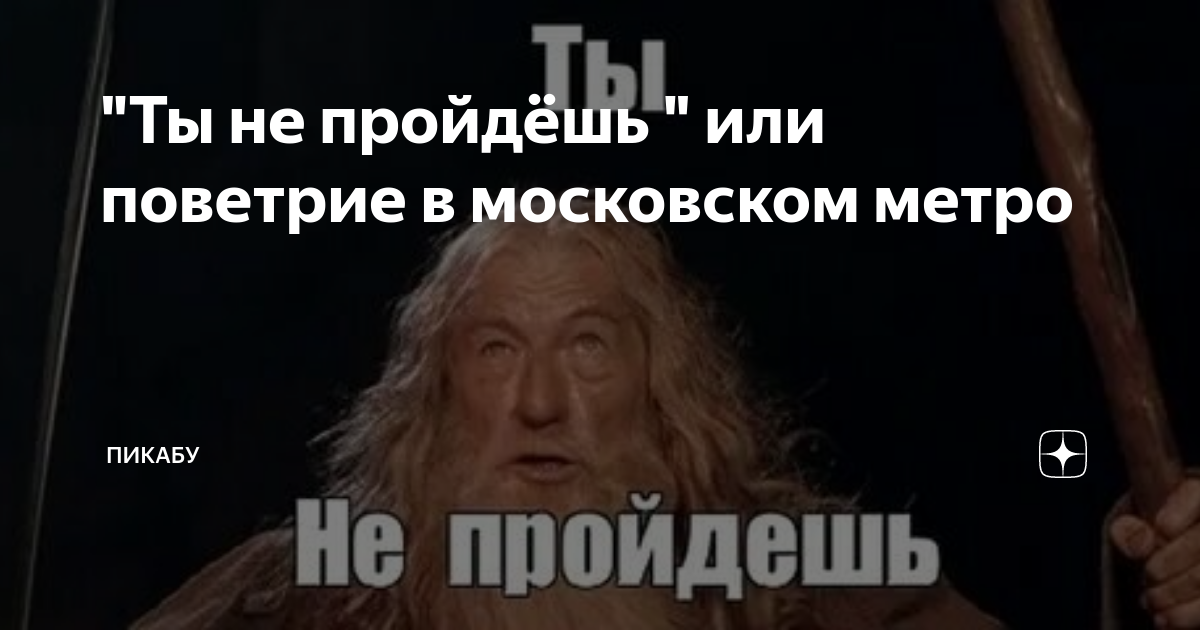 "Ты не пройдёшь " или поветрие в московском метро | Пикабу | Дзен