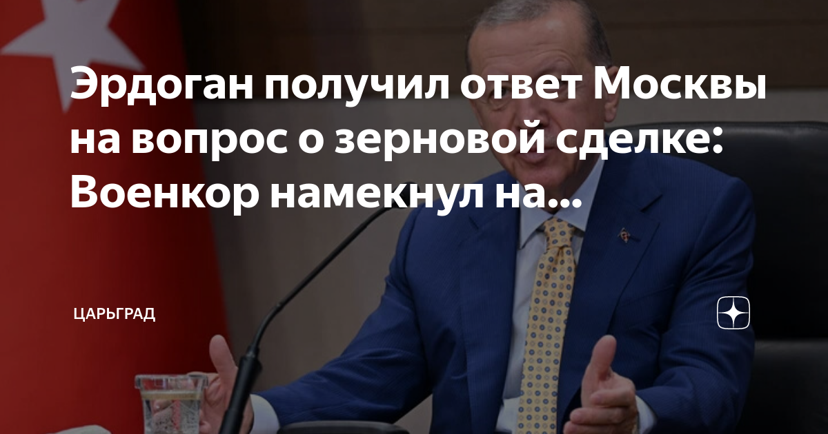 Эрдоган получил ответ Москвы на вопрос о зерновой сделке: Военкор намекнул на