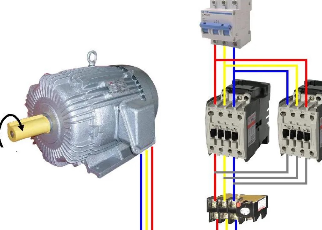 Схема реверса электродвигателя на 220в