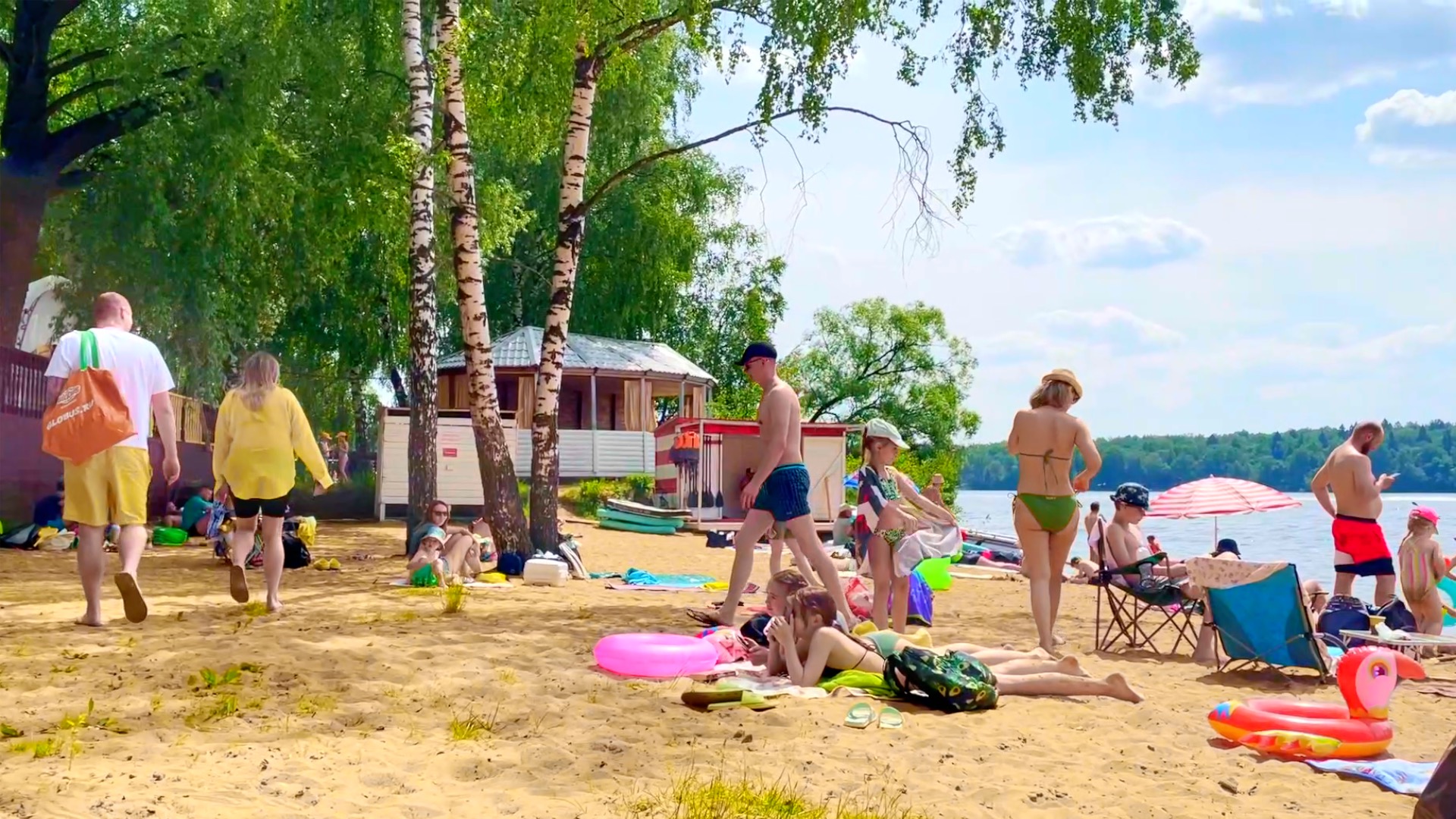 пляж на пироговском водохранилище