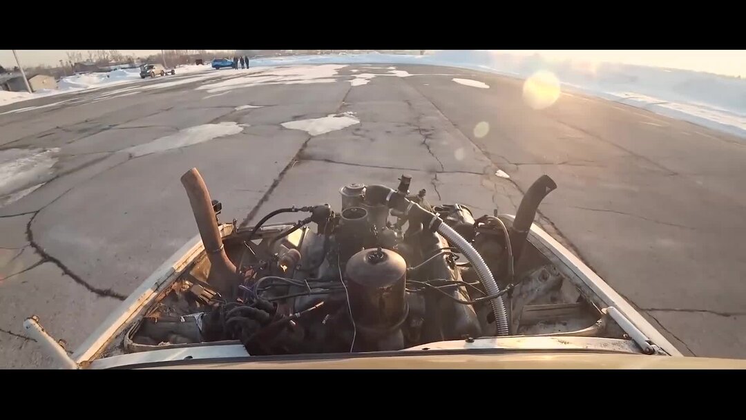 Жигули с двигателем от ЗИЛа объемом 7 литров - первый заезд и испытания ...