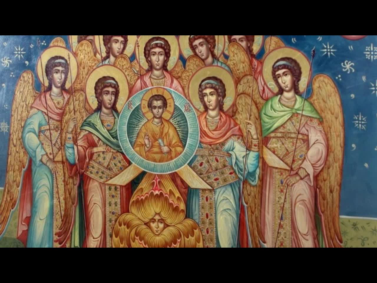 Все святые бесплотные силы молитва. Икона собора Архангела Михаила Византия.