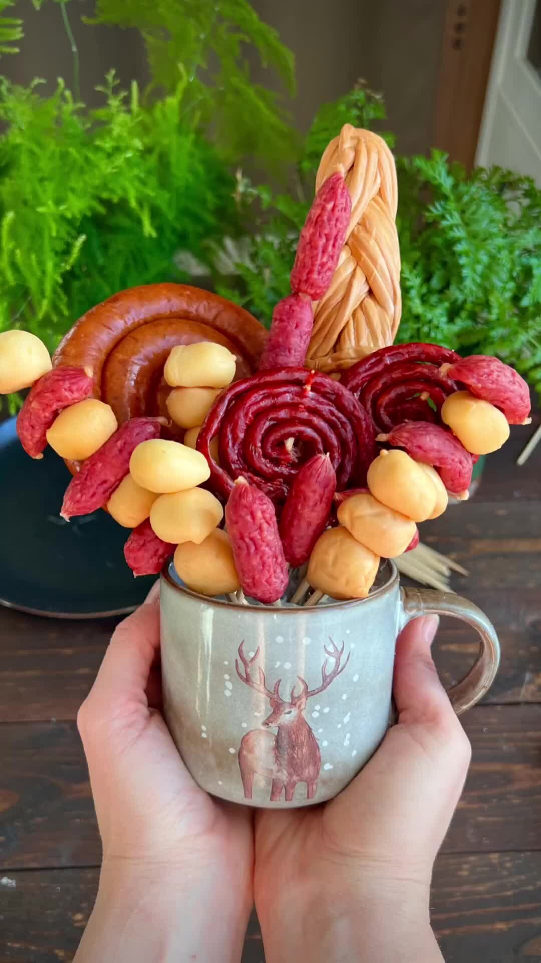 Мужской букет из колбасок