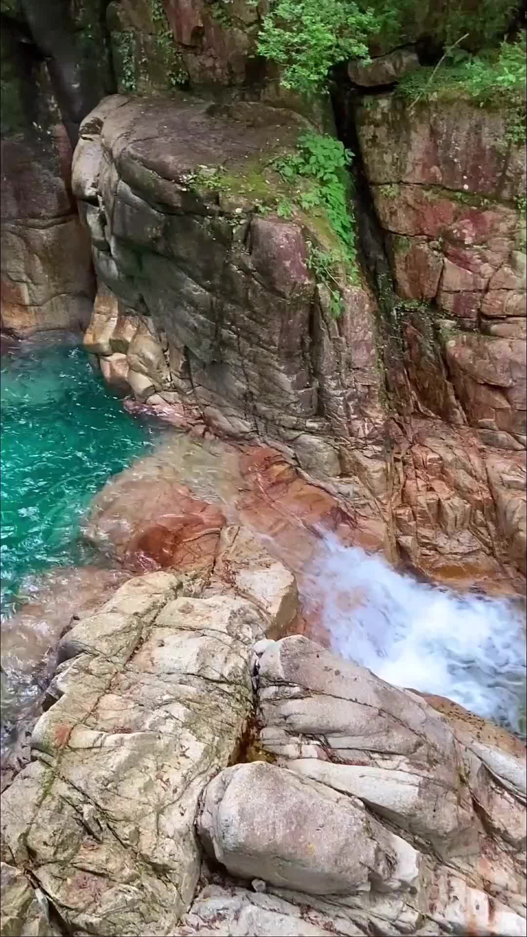 Full HD | Голубой водопад, лагуна | Дзен