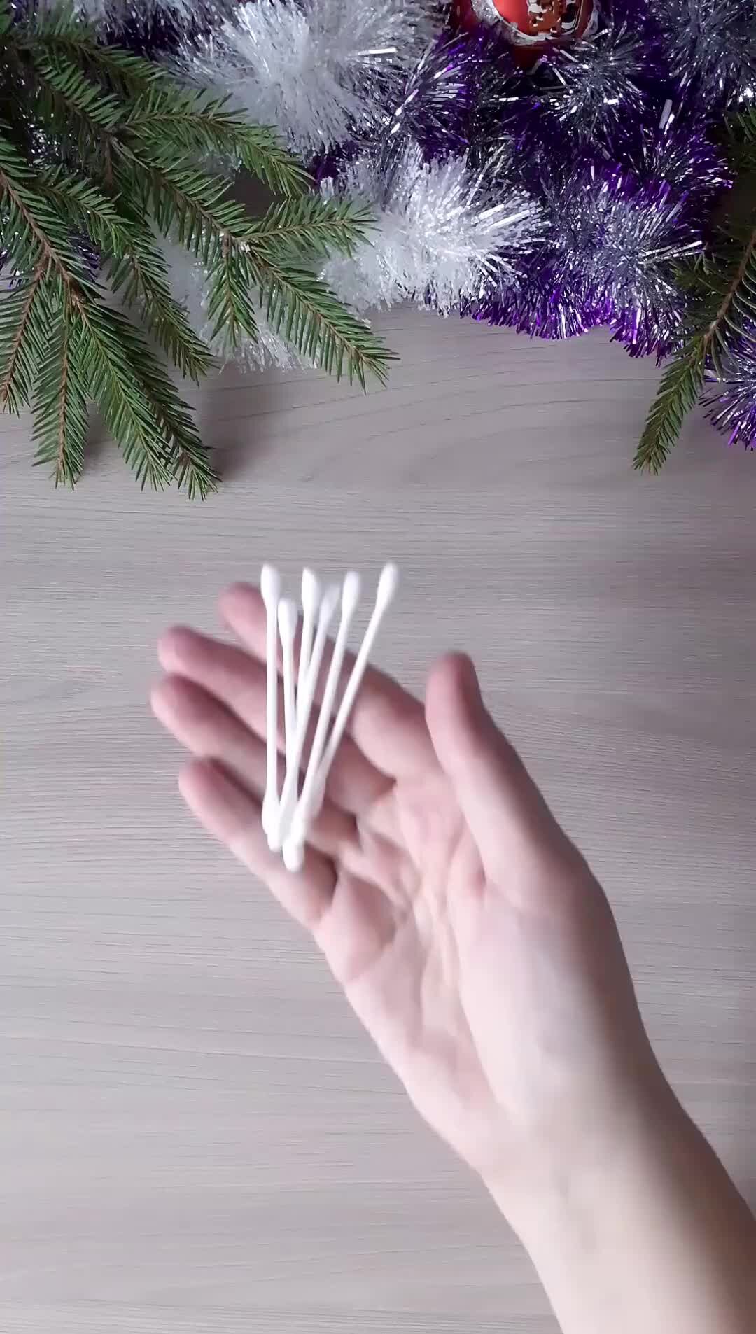 Как сделать СНЕЖИНКУ из ватных палочек / COTTON SWABS SNOWFLAKES - YouTube