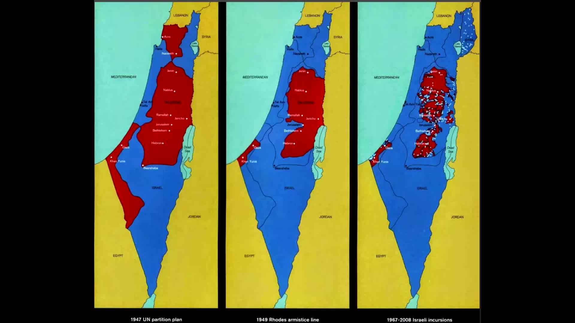 Israel palestine map