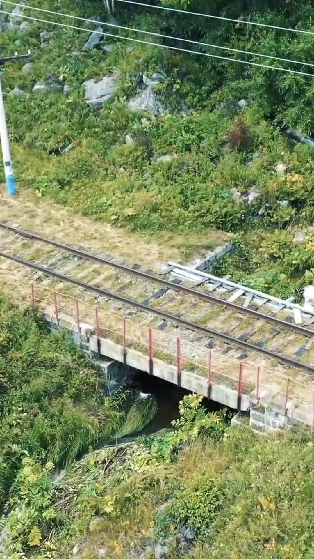 Порно девушка бежит вдоль железной дороги
