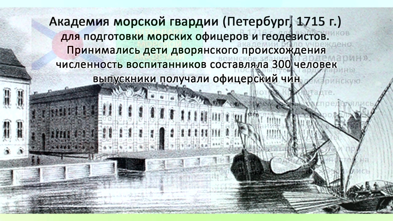 Морская академия петра. Морская Академия в Петербурге при Петре 1. Морская Академия 1715 при Петре 1. Морской шляхетский кадетский корпус 1752. Морская Академия в Петербурге 18 век.