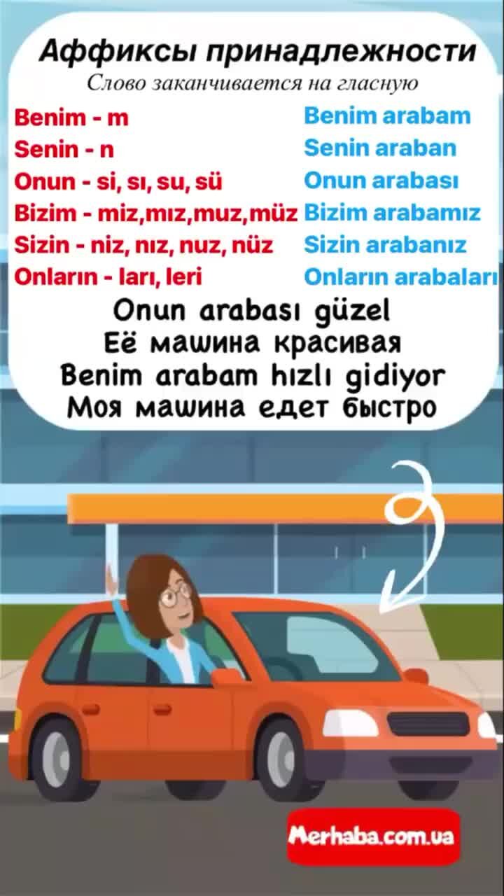 Турецкий язык в мультиках | Аффиксы принадлежности на гласную в турецком  языке | Дзен