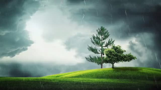 шум дождя гром молнии