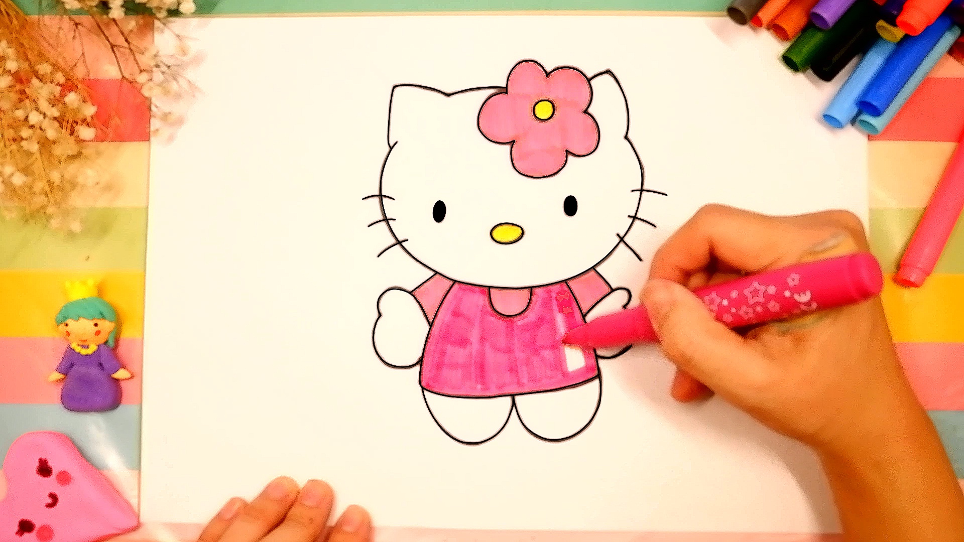 Как нарисовать hello kitty видео