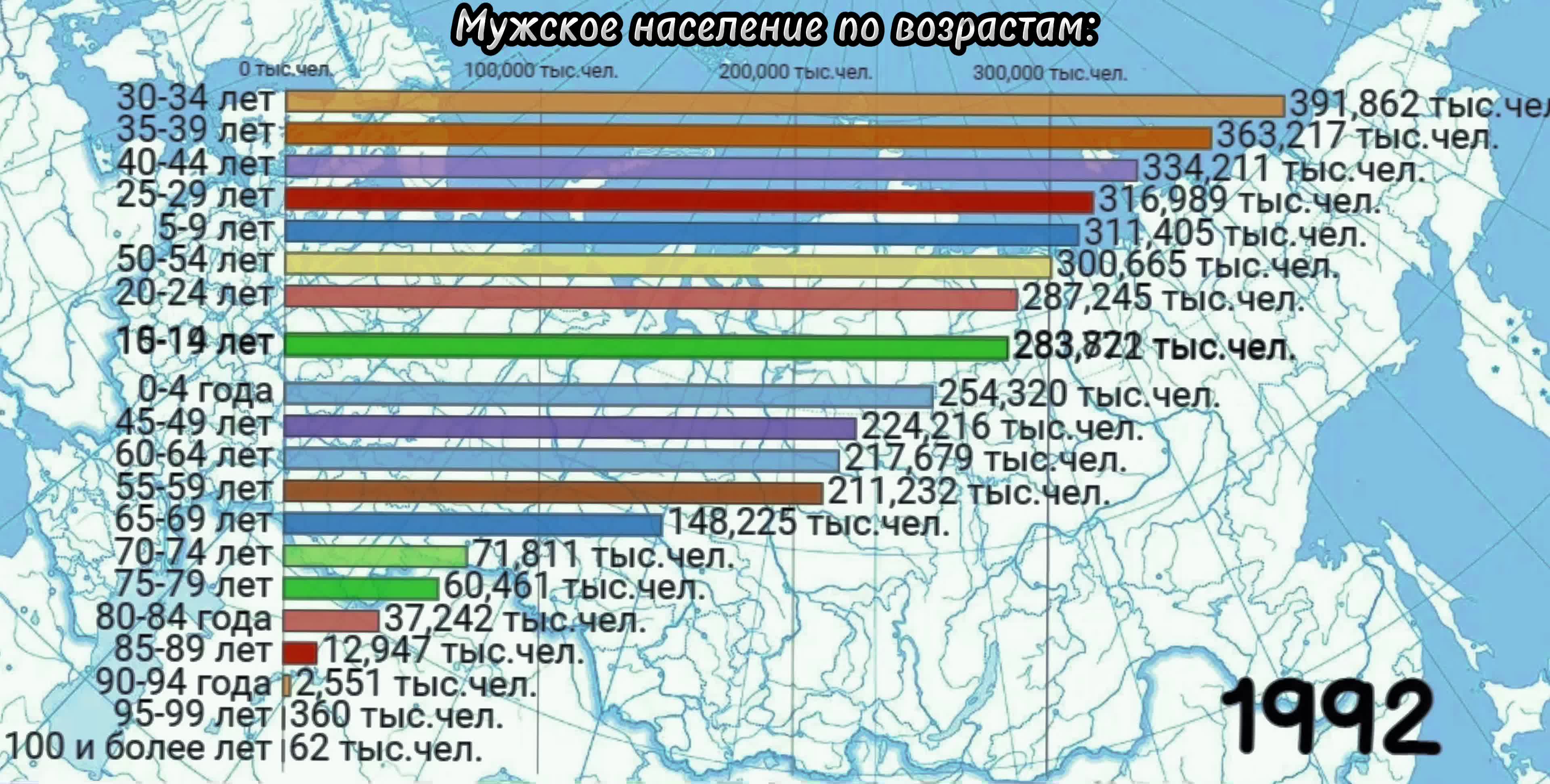 В городе 52 процента взрослого населения мужчины