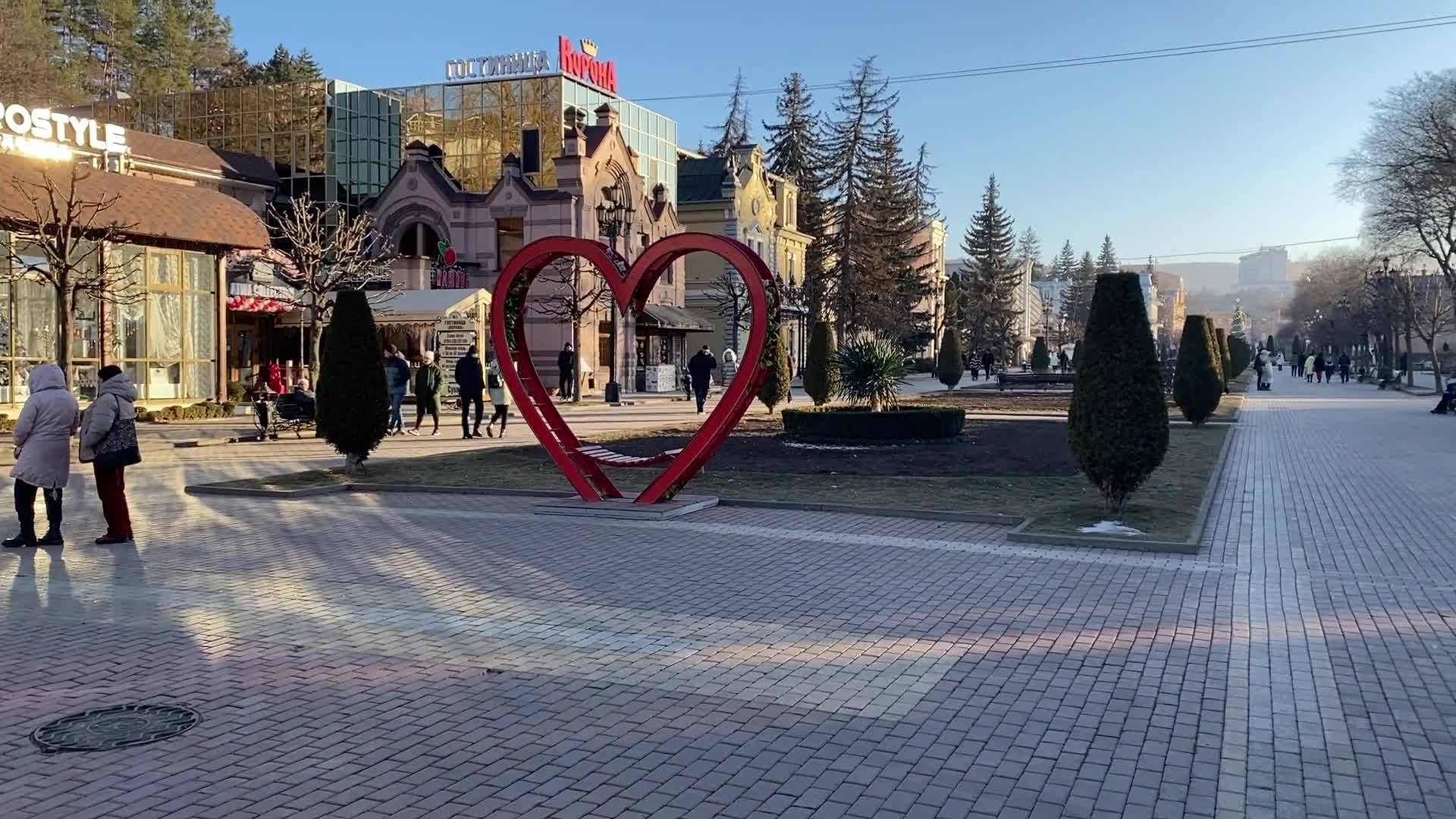 парк в кисловодске зимой