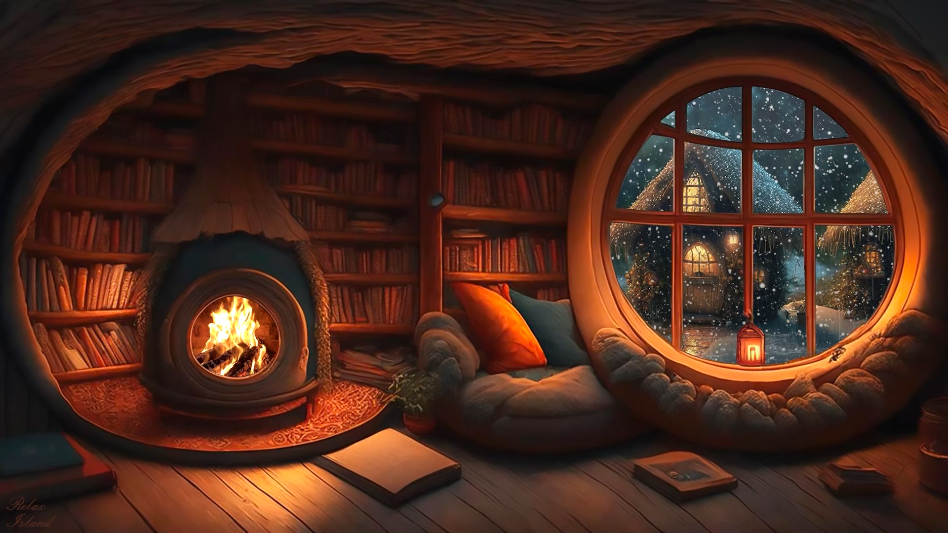 дождь камин для сна