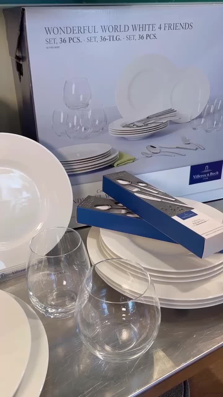 Villeroy & Boch | Набор посуды Wonderful World White на 4 персоны из 36  предметов — то, что нужно для полной сервировки стола, когда Вы начинаете  жить самостоятельно или переезжаете в новый дом. | Дзен