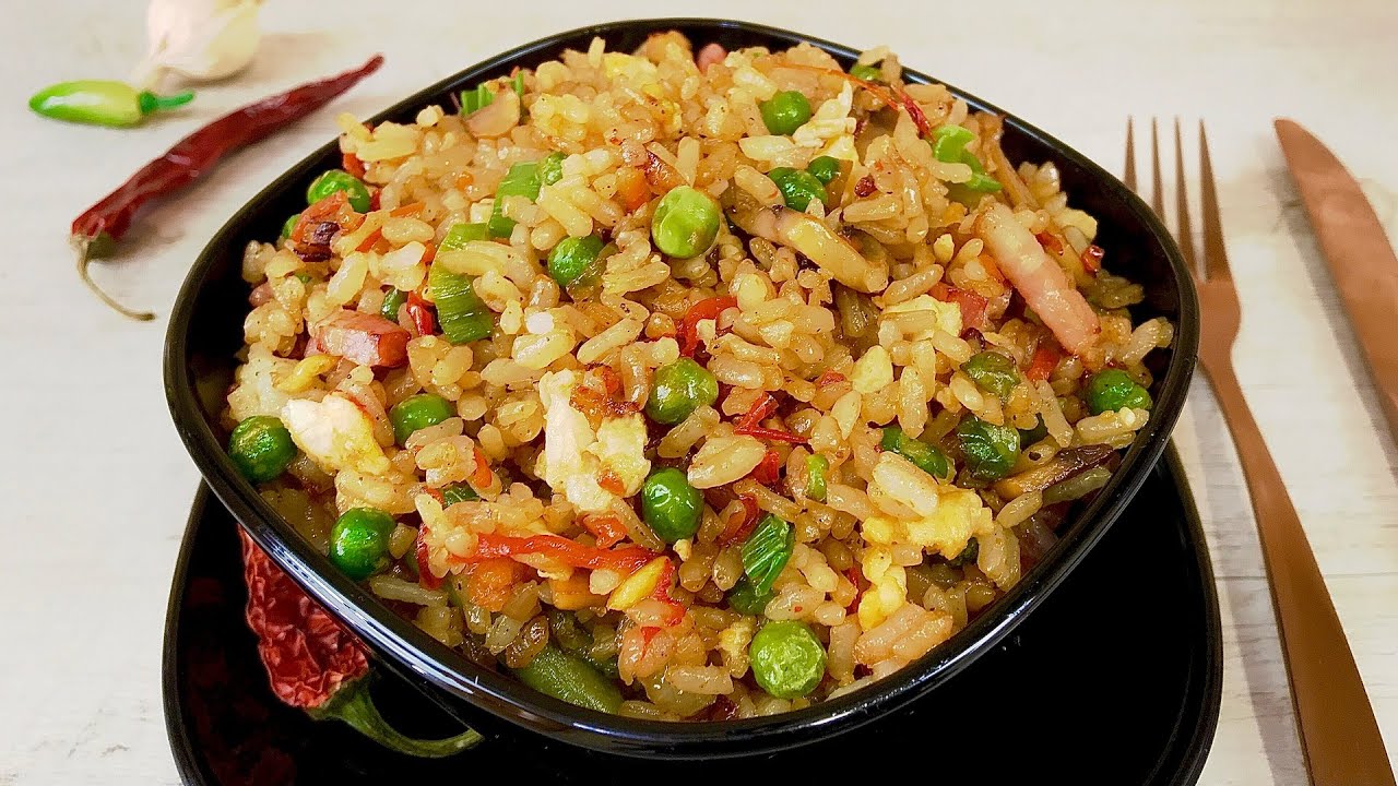 как сделать китайский рис. рис из вьетнама. жареный рис с яйцом и овощами по-китайски. как сделать китайский рис. китайский жареный рис.