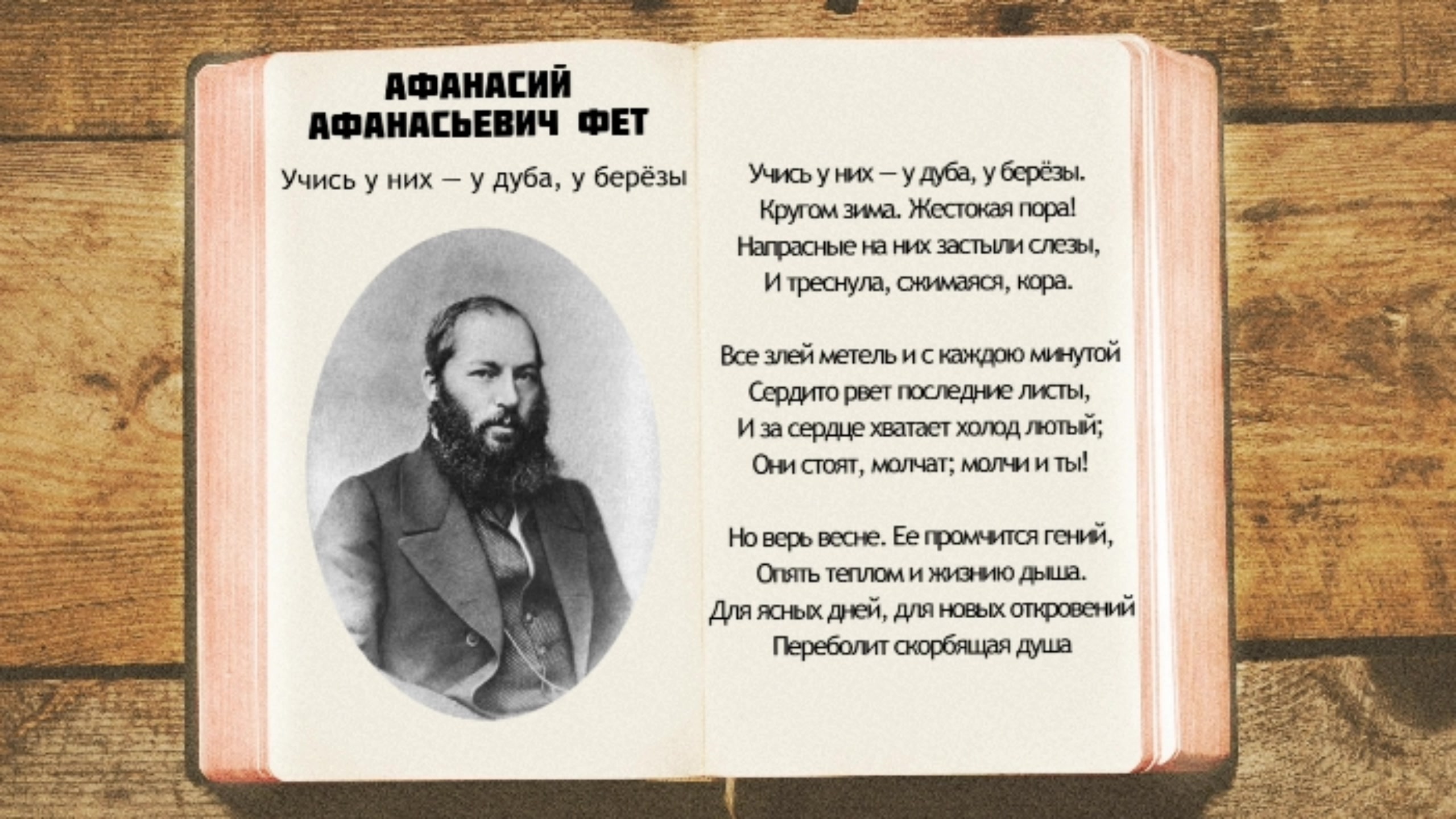 Учись у них у дуба и. Фет а.а. "стихотворения". Стихи Фета.
