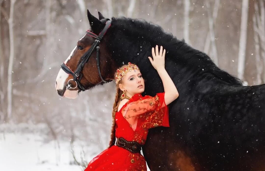 Ханна бинке восточный ветер. Кони в русской одежде. Лав стори с лошадьми зимой. Конь русскую девушку. Кони в русской одежде.