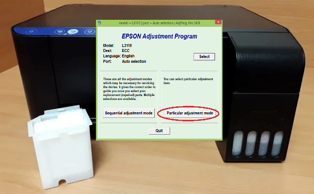 L3150 epson adjustment program