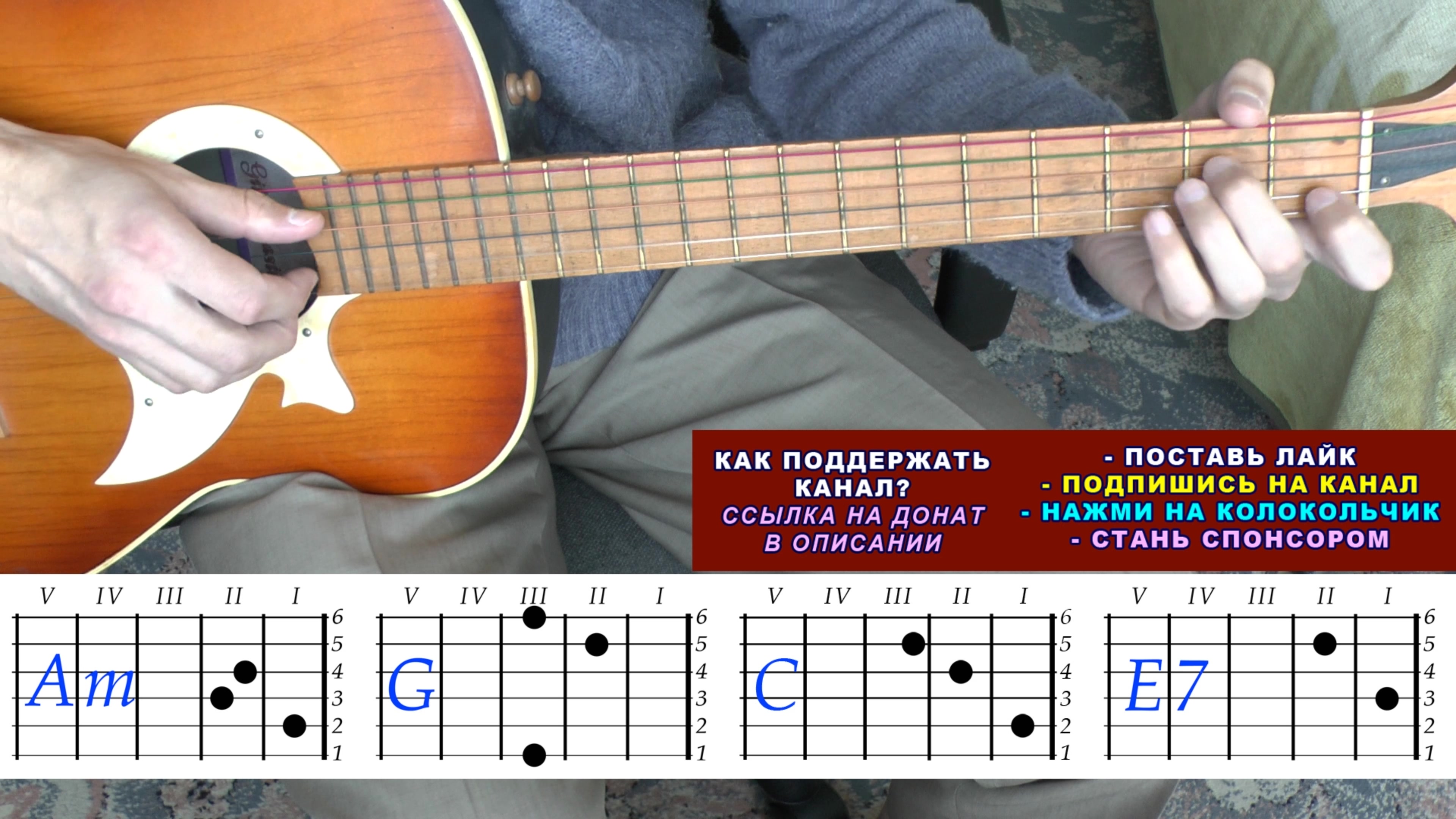 Разбор на гитаре для начинающих. Легкиее акорды на гитару. Разбор на гитаре для начинающих. Разбор на гитаре для начинающих. Лёгкий бой на гитаре для начинающих.