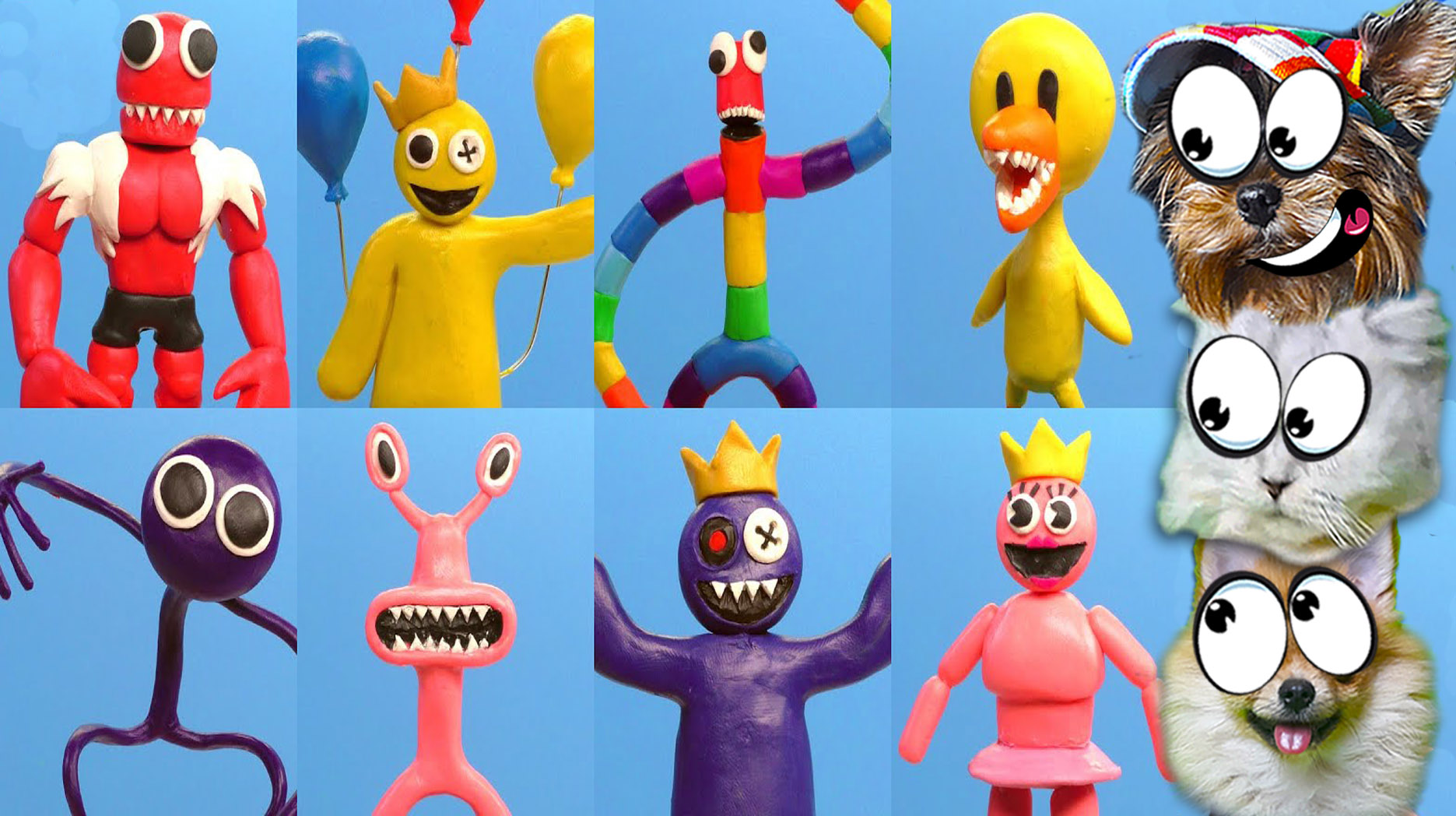 Игры фнф радужные друзья. Красный монстр к из радужных друзей пластилин. Радужные друзья поппи плейтайм. Радужные друзья против poppy playtime. Rainbow friends vs poppy playtime.