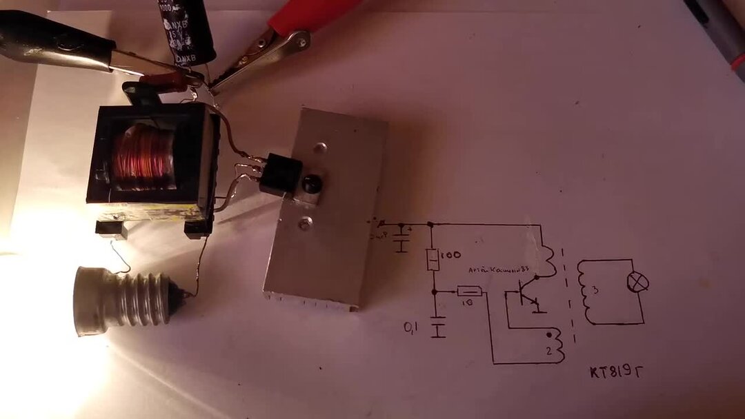 Блокинг-генератор или преобразователь на одном транзисторе кт819 ...