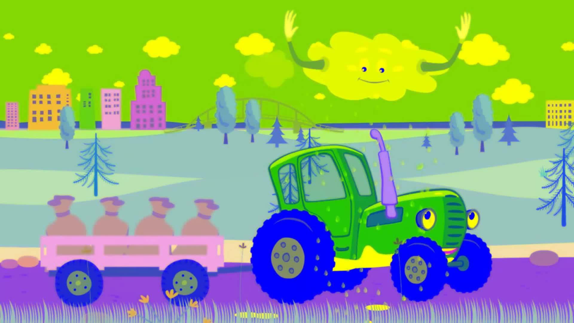 Видео песенок синий трактор по полям. Синий трактор ТРАКТОРЕНОК. Синий трактор МЕГАСБОРНИК. Синий трактор мультяшка Познавашка. Синий трактор фон.