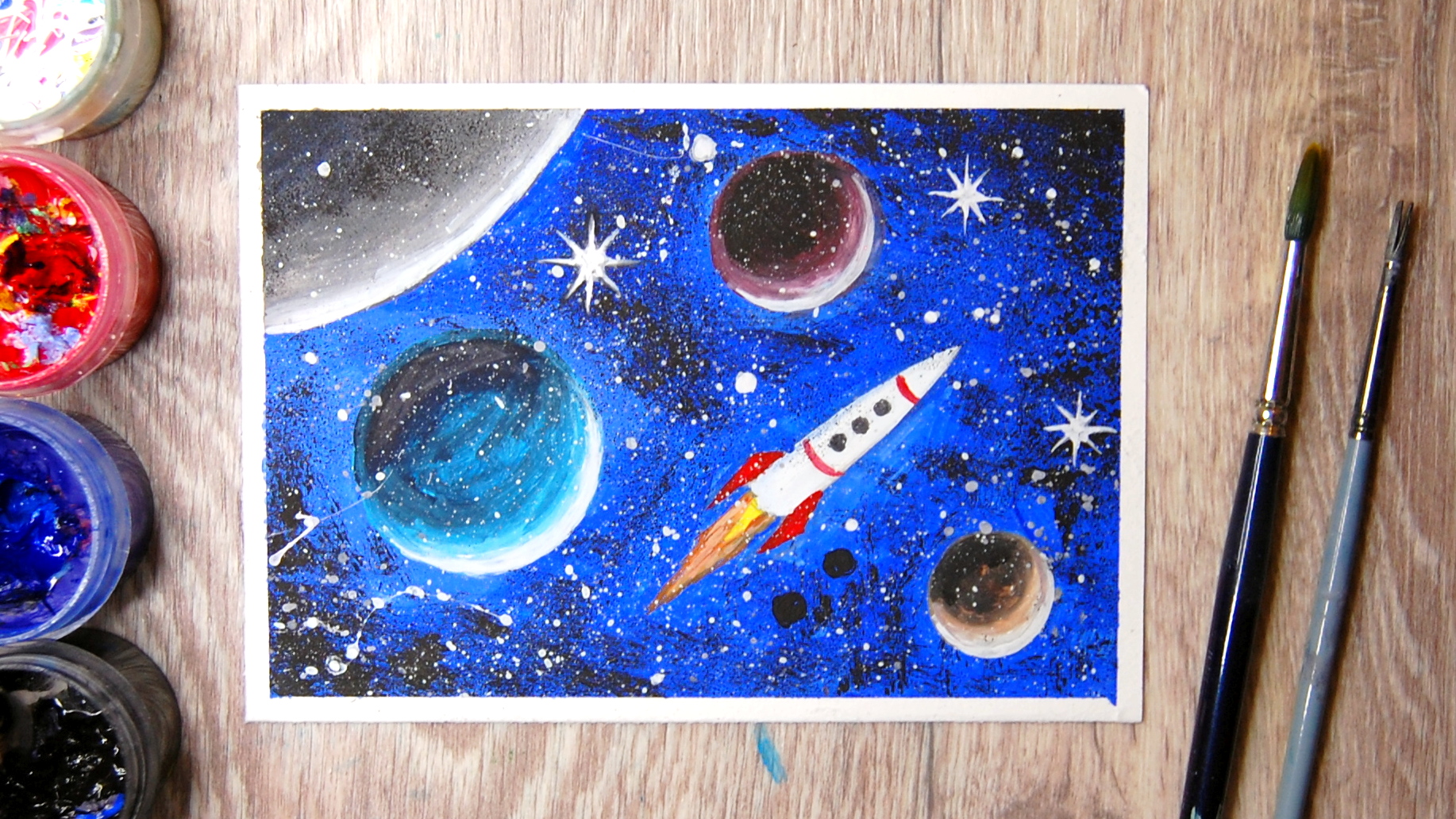 Рисуем космос пошагово. Рисование космос. Космос гуашью. Рисование для детей космос. Рисование космос красками.