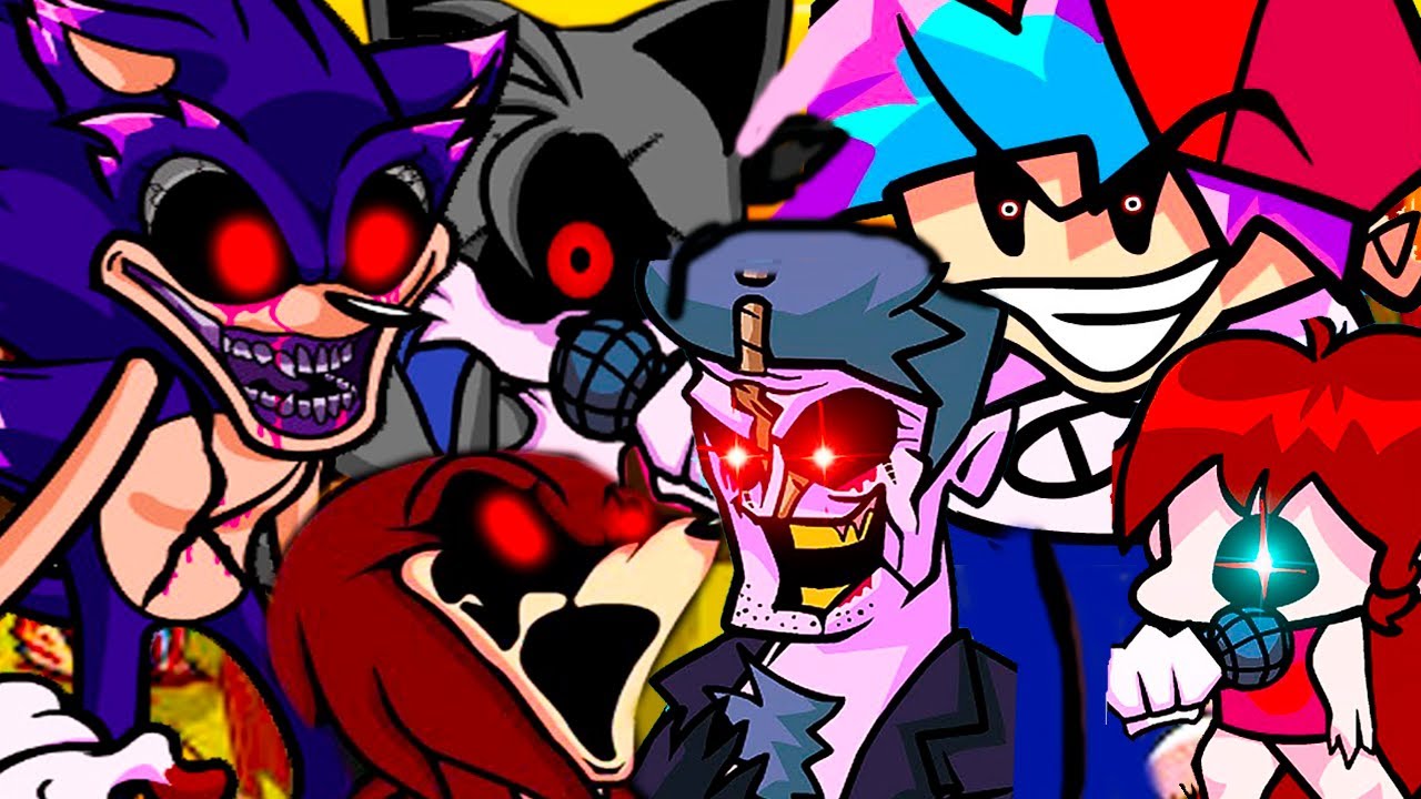 Sonic exe funkin. Соник ехе против бойфренда. Фрайдей Найт Фанкин против Соника ехе Тайлз кукла. Соник ехе ФНФ. Triple Trouble FNF Sonic.