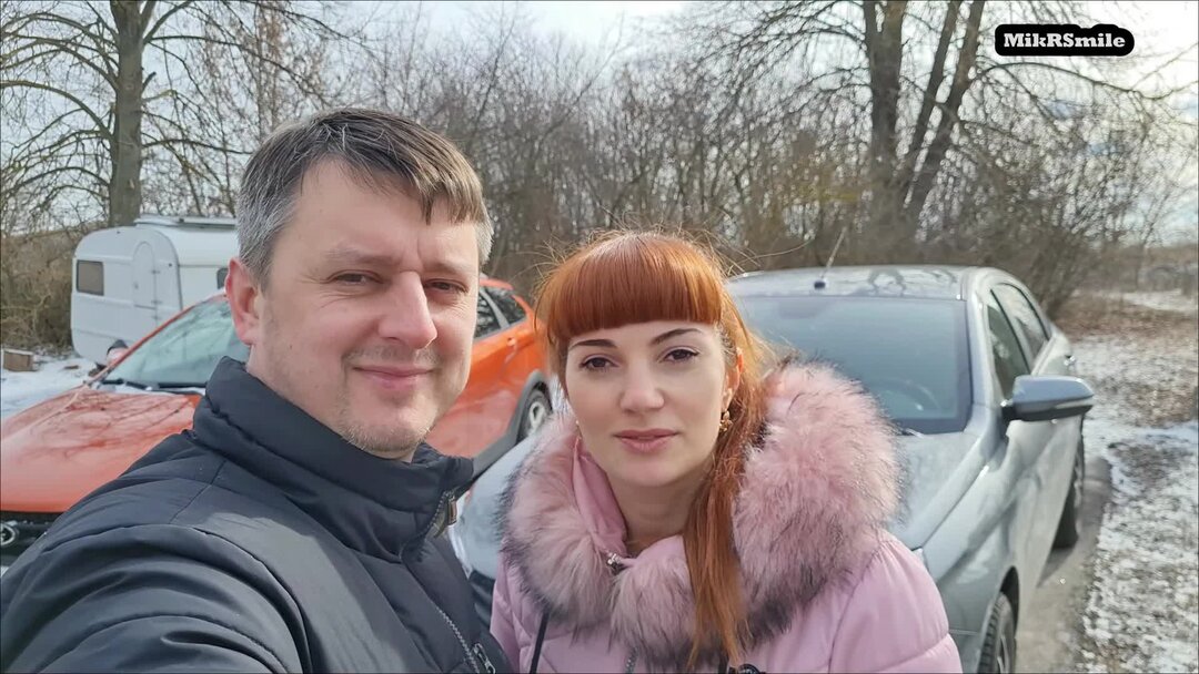 Первая встреча с караванерами. Ночевка зимой в летнем прицепе ...