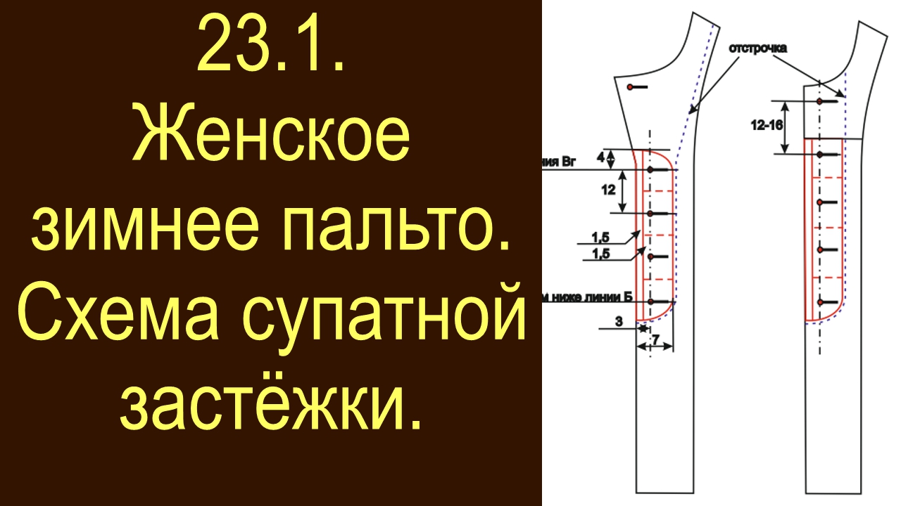 Схема обработка супатной застежки