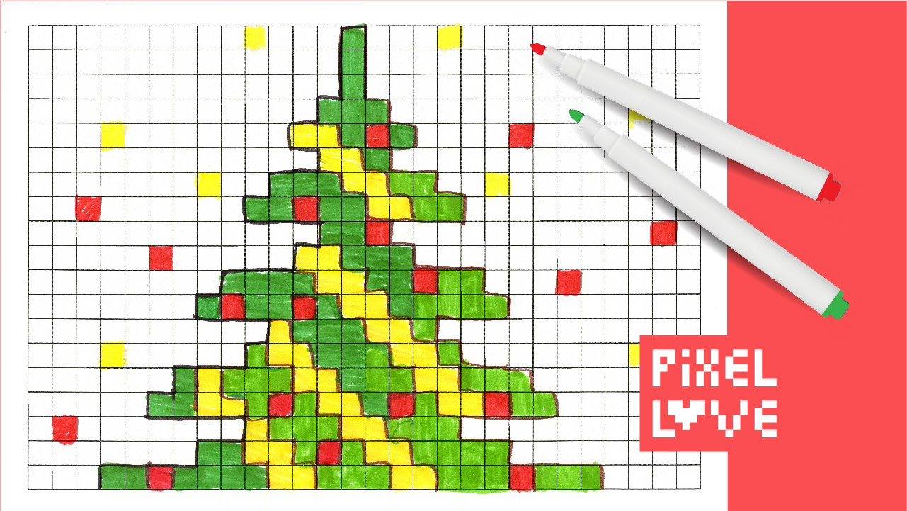 Как нарисовать елку по клеточкам