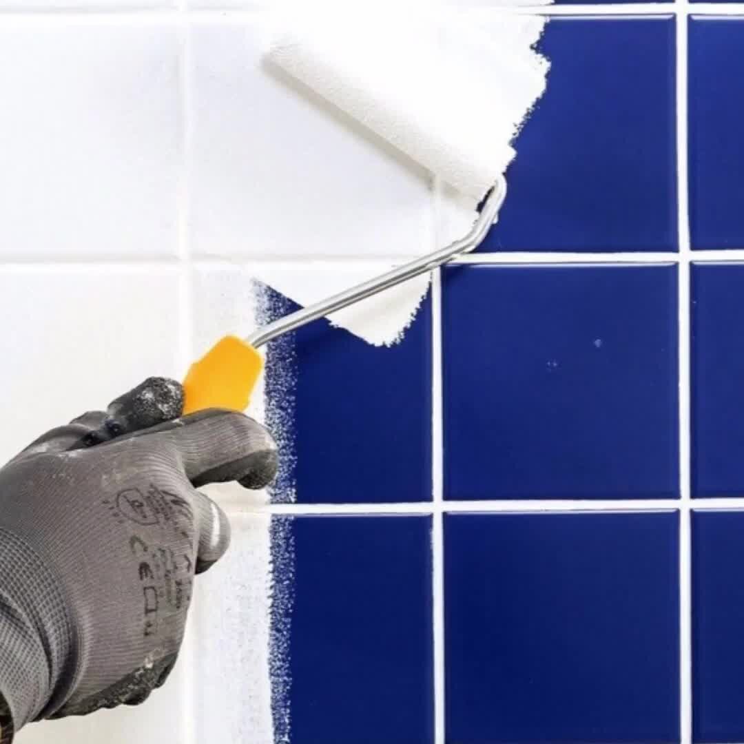 Покрасить плитку в ванной. Крашеный кафель. Перекрасить плитку в ванной. Покрасить плитку в ванной своими руками.