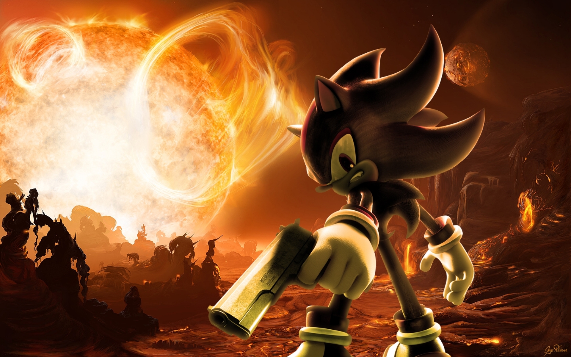 Shadow wallpaper. Ёж Шэдоу. Шедоу ЭПИК. Шедоу с оружием. Shadow the Hedgehog с оружием.