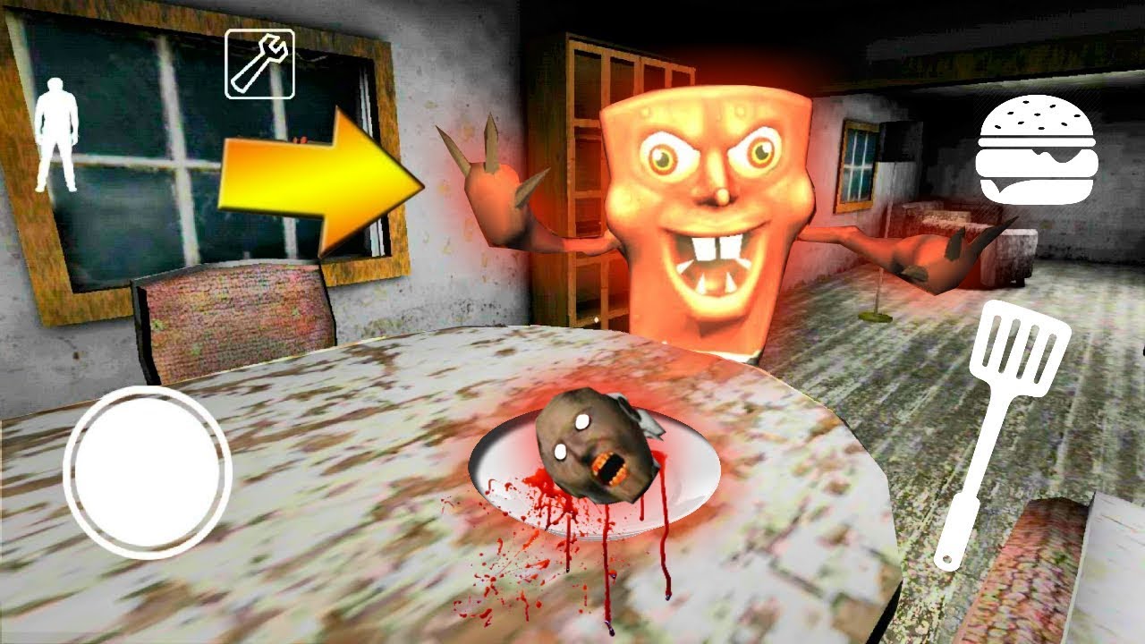 Злая бабка игра. Гренни 2 мод спанч боб. Бабка гренни губка боб. Губка боб бабка гренни 3. Гренни спанч боб.