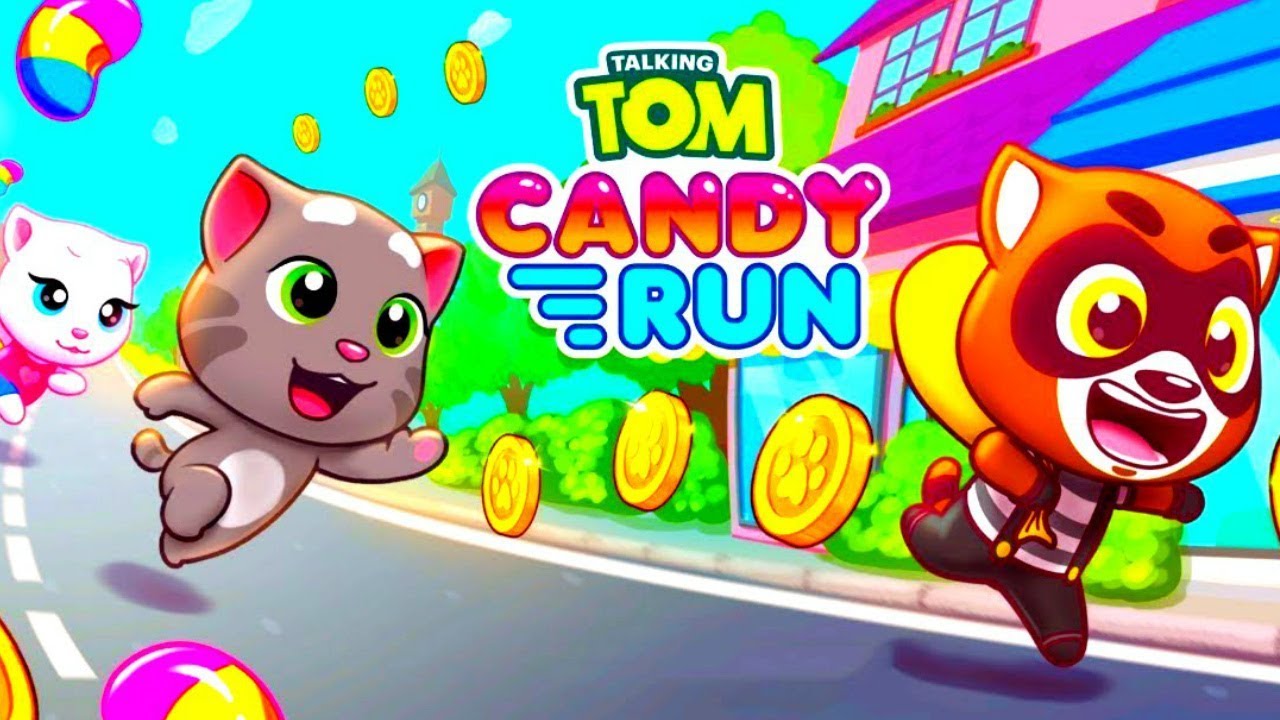 Игра игра говорящий том бегом. Говорящий том Кэнди РАН. Talking Tom Candy Run. Том бег за сладостями. Том бег за конфетами.