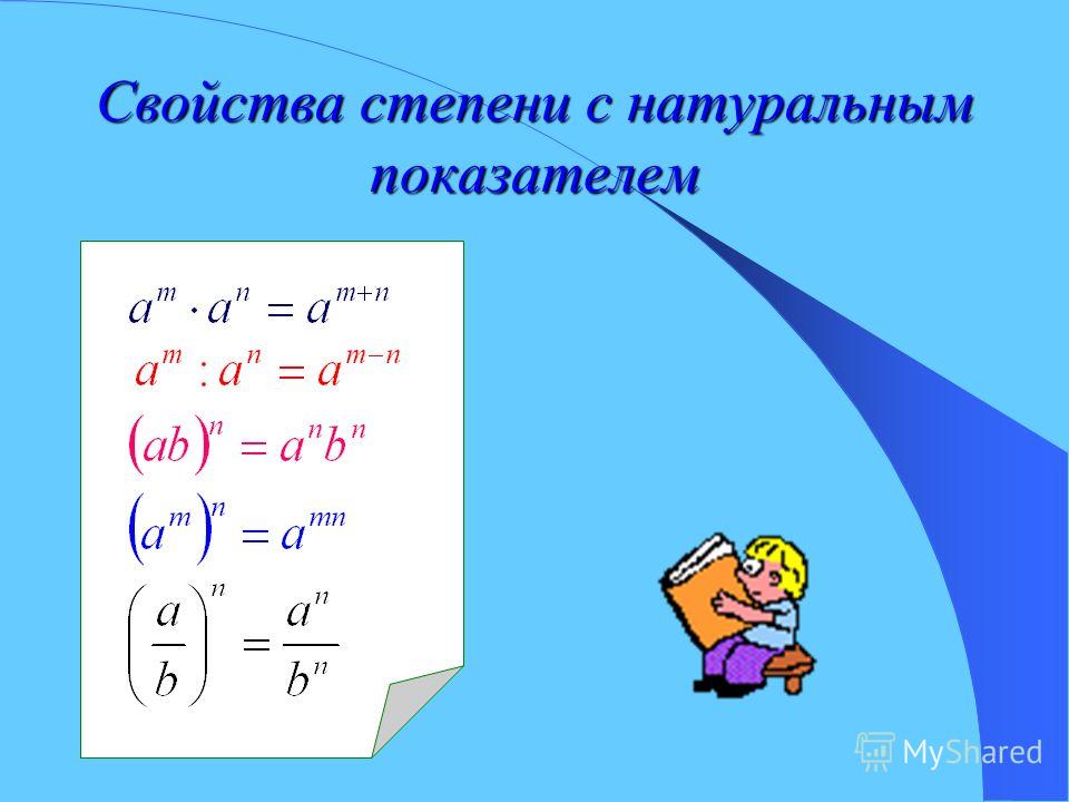 Урок свойства степени