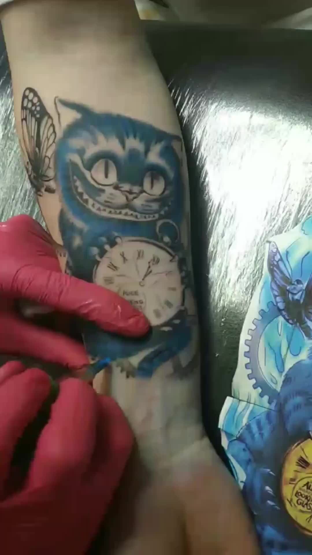 cheshire cat tattoo чеширский кот татуировка plotnikovasketch