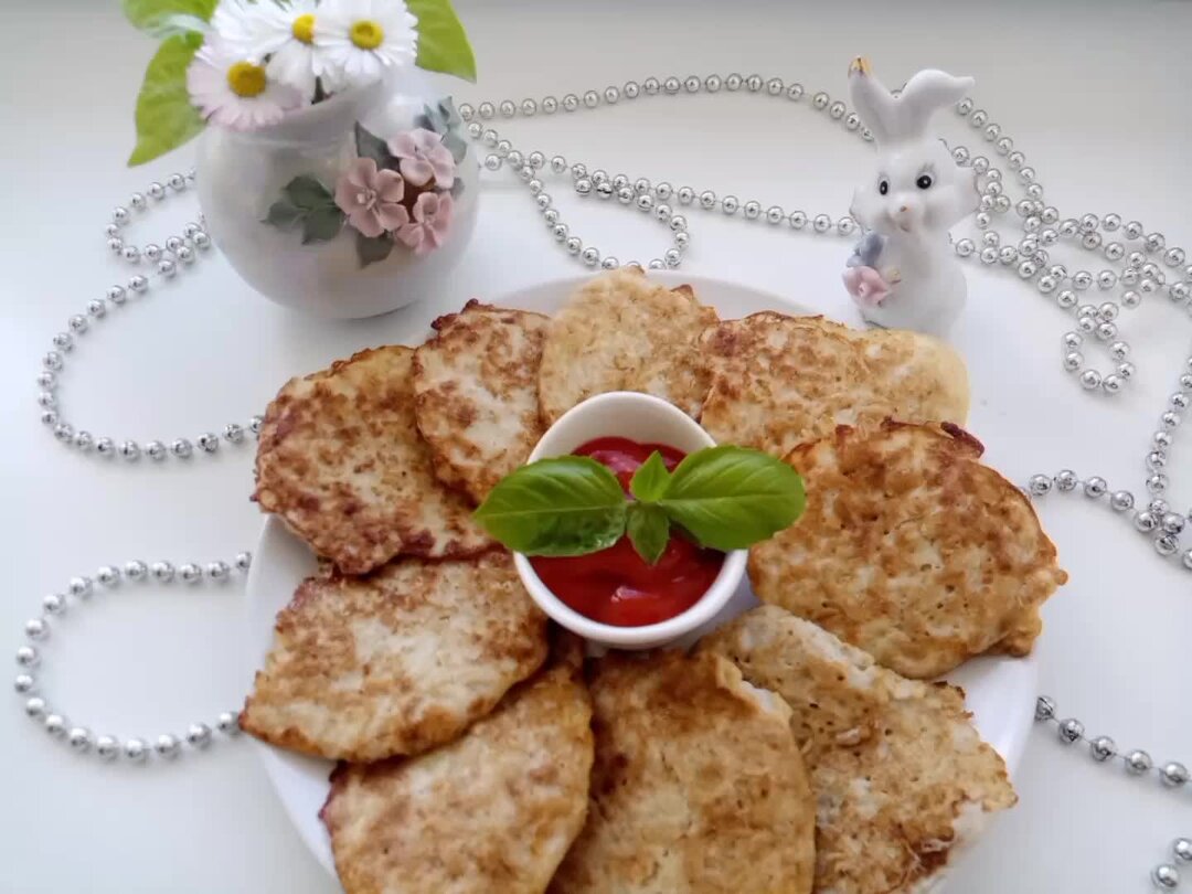 Овсяные котлеты с куриным кубиком