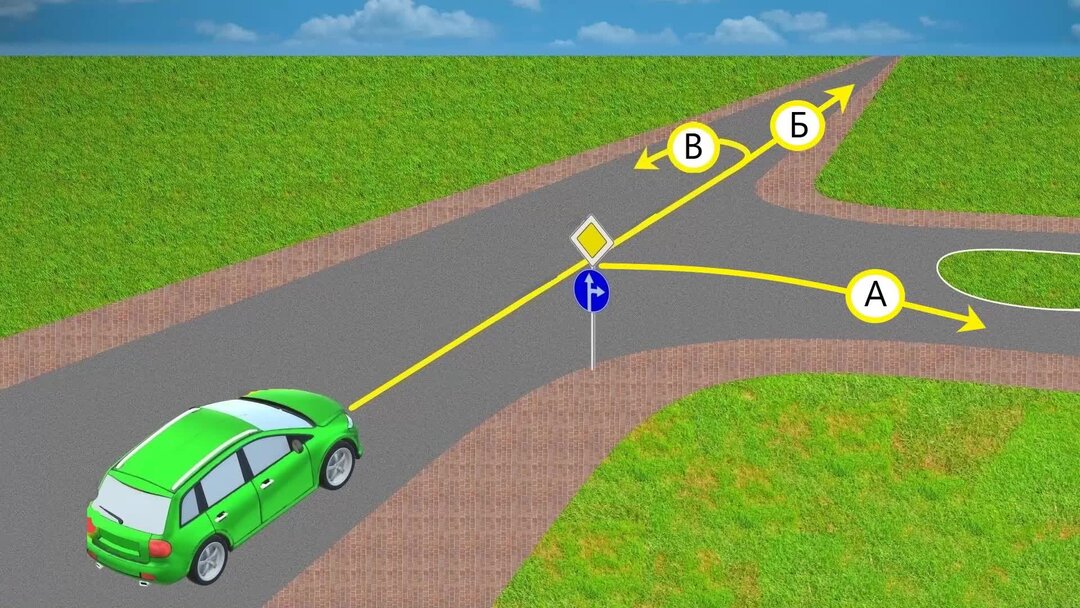 в каком направлении разрешено продолжить движение водителю легкового автомобиля
