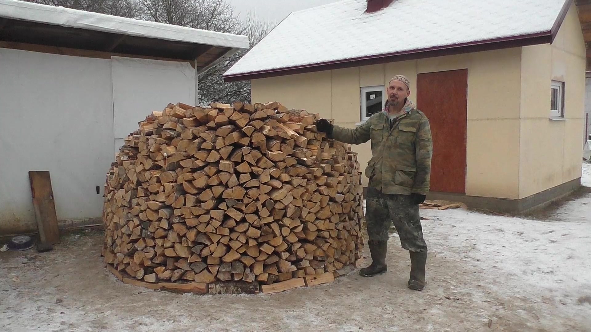 Схема укладка дров стогом