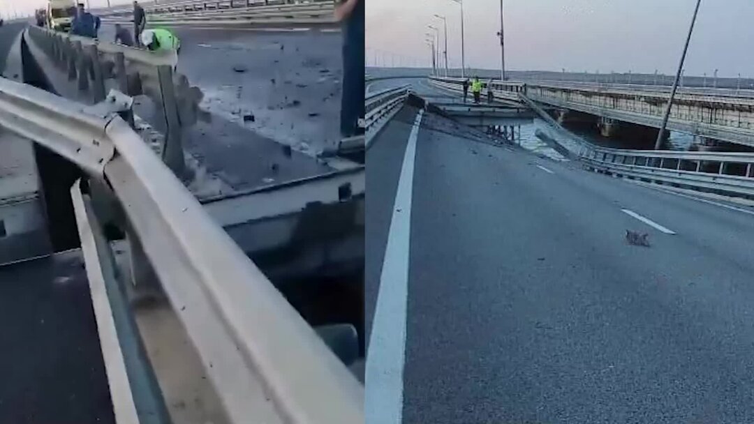 Чп крымский мост чрезвычайное происшествие. Крымский мост после взрыва. Взрыв на крымском мосту. Атака на крымский мост 2022. Хуснуллин крымский мост.