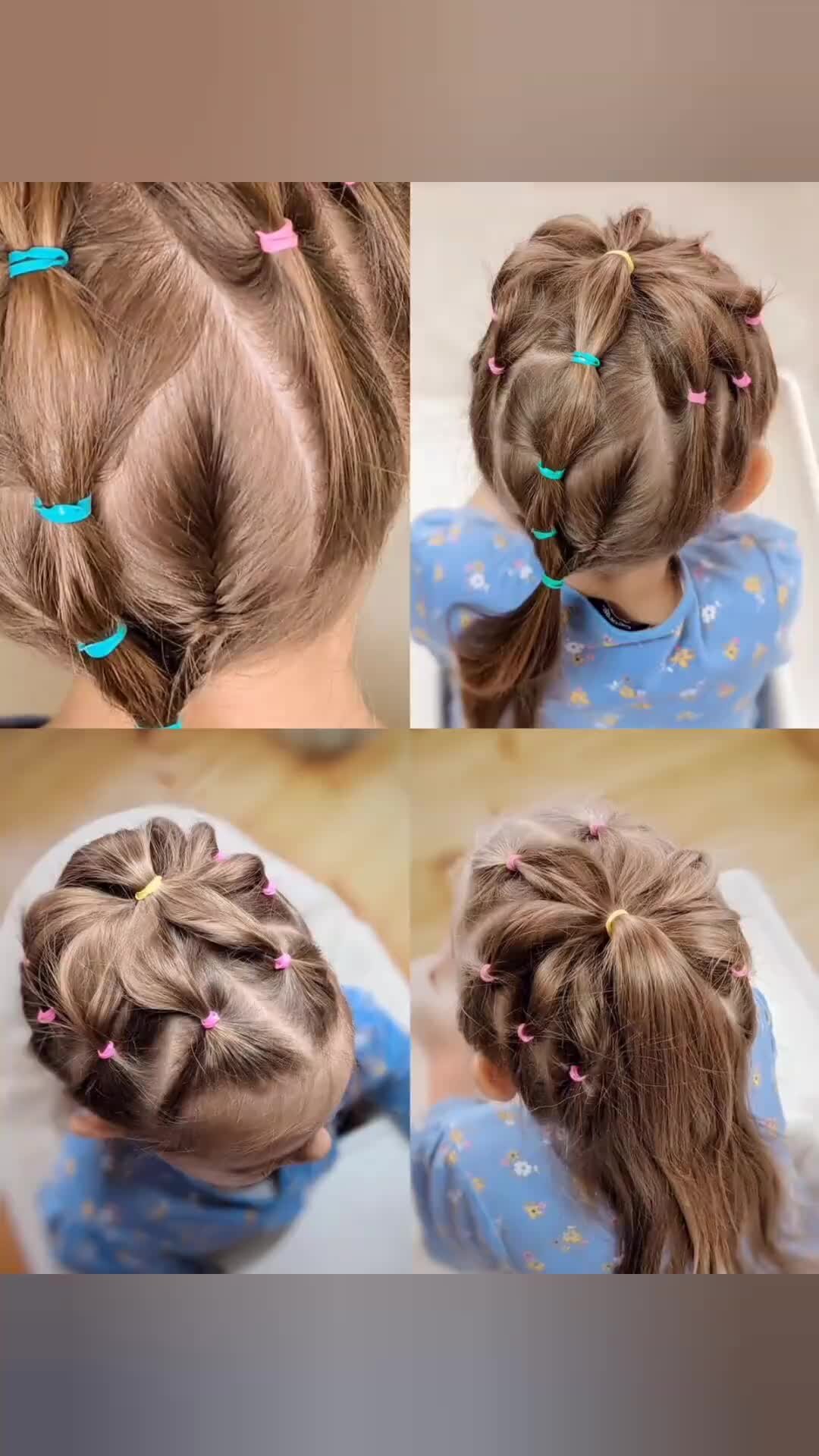 Прическа с резинками для девочки