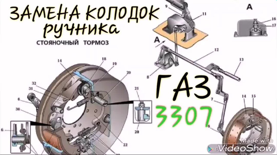 Схема стояночного тормоза газ 3307