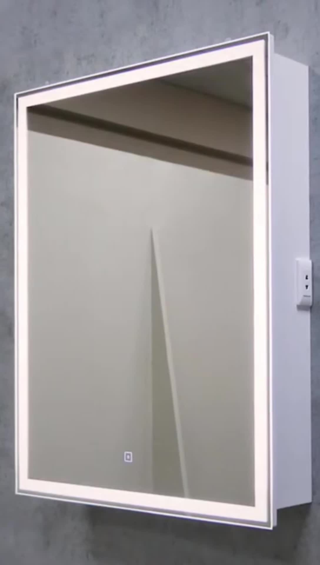 Шкаф зеркальный подвесной elmer led с подсветкой 40х80 см цвет белый озон