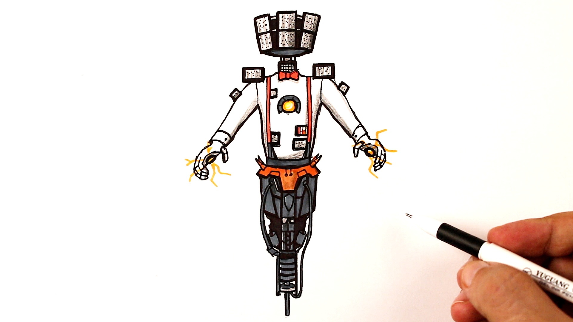 как нарисовать улучшенного титана камера мена