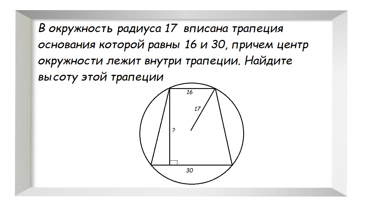 Трапеция вписанный прямоугольник