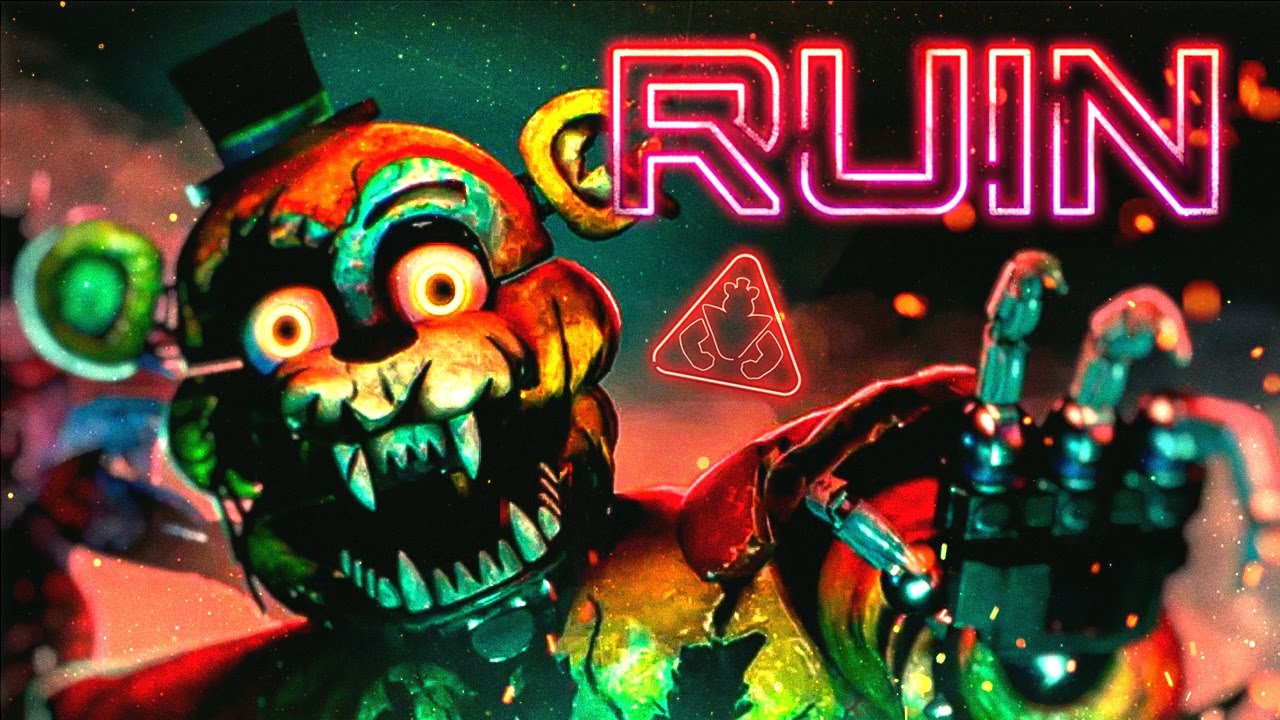 Игры фнаф руин. ФНАФ 9 руин. ФНАФ руин. Five Nights at Freddy's Security Breach Ruin. ФНАФ 9 гличтрап руины.