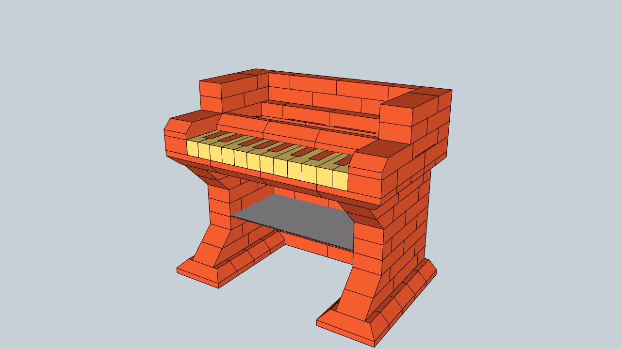 Мангал пианино из кирпича чертежи и фотографии